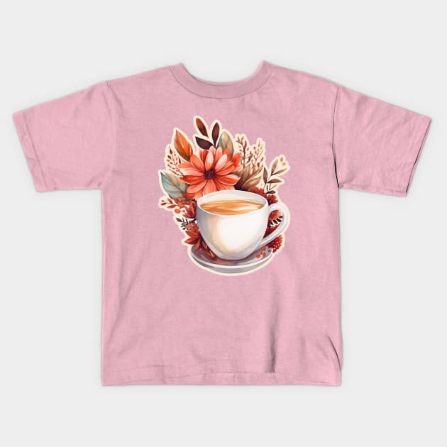 Cozy fall coffee Kids T-Shirt by beangeerie